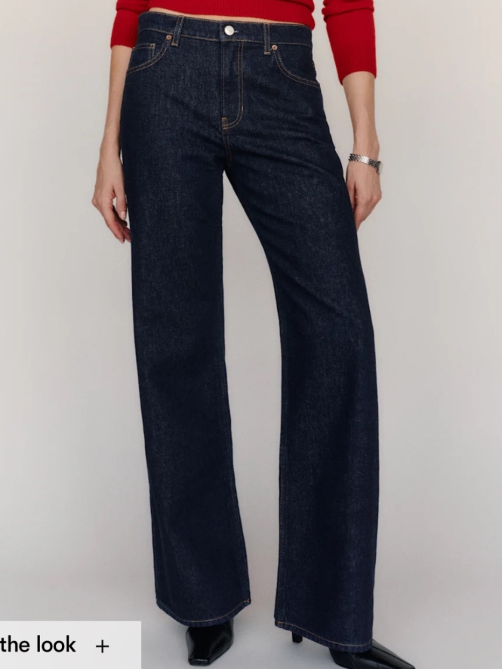 Reformation Cary Low Rise Slouchy Wide Leg Jeans - Ondine (Size 31) Jeans
